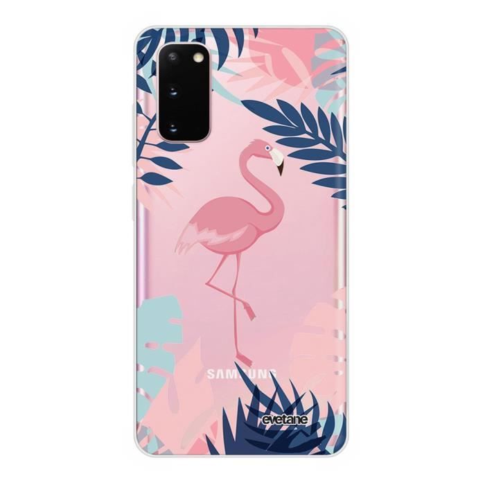 Coque Samsung Galaxy S20 360 intégrale transparente Flamant Tropical Ecriture Tendance Design Evetane.