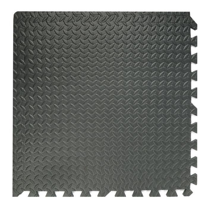 LESHP 12 tapis mousse de sol antidérapant - 60cm x 60cm - noir