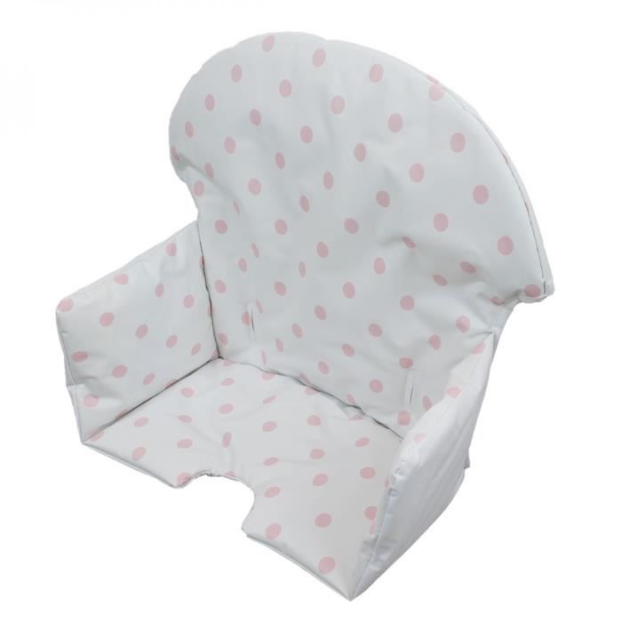 Housse d'assise pour chaise haute bébé enfant gamme Délice - Pois roses - Monsieur Bébé