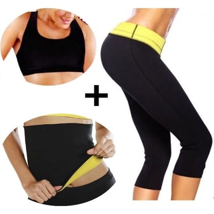 Ensemble Panty Shaper de Sudation Intensive -Corsaire Fitness + Gilet + Ceinture Sudation Minceur Fitness