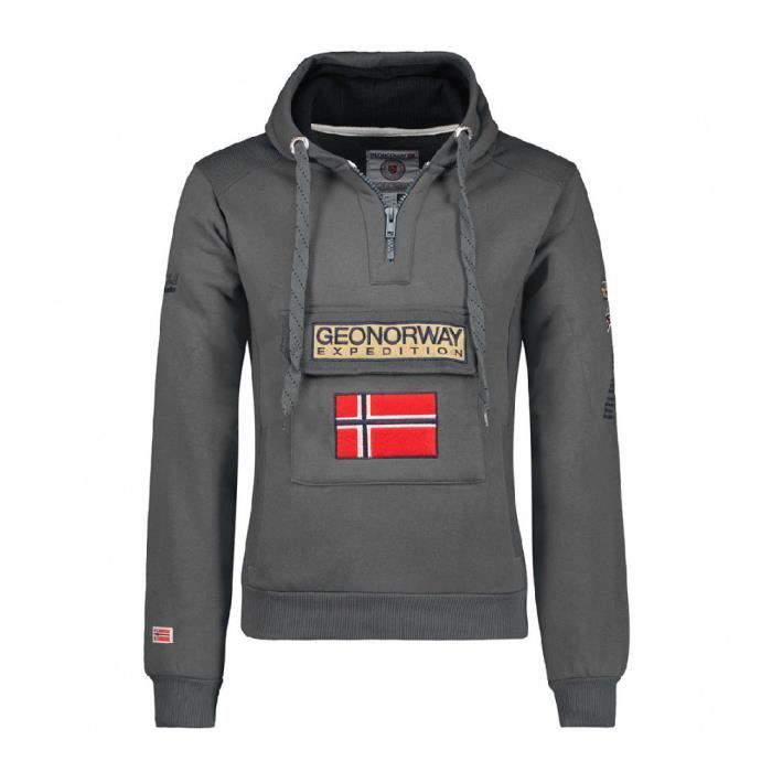 Sweat à capuche Gris Foncé Homme Geographical Norway Gymclass Assor