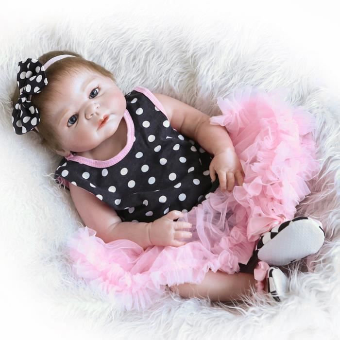 56 CM Full Body Silicone Réaliste Reborn Bébé Poupée Jouets Nouveau-Né Princesse Filles Enfants