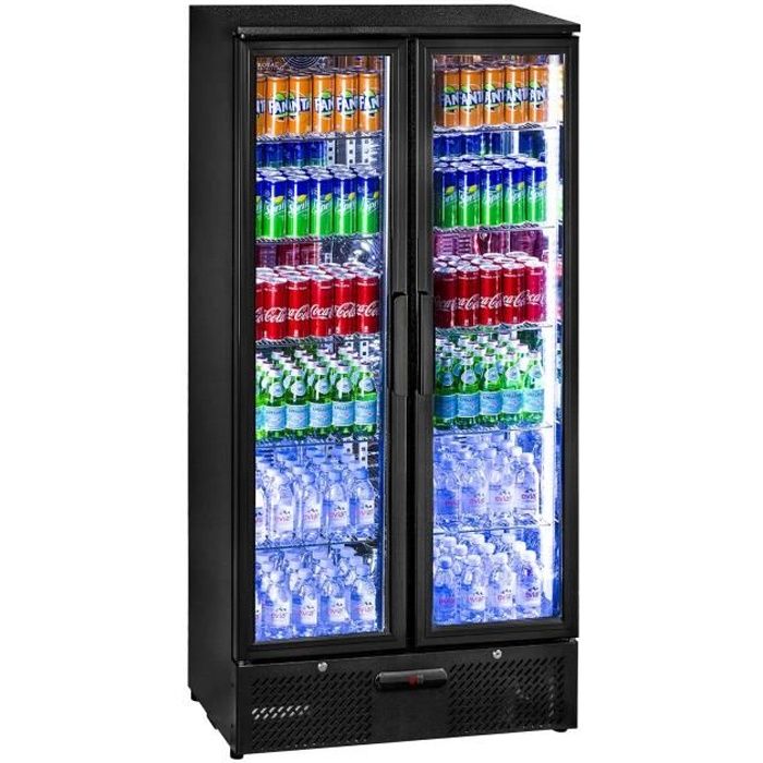 Frigo Boisson Réfrigérateur Gastro Bouteilles Porte Vitrée 458 L Noir