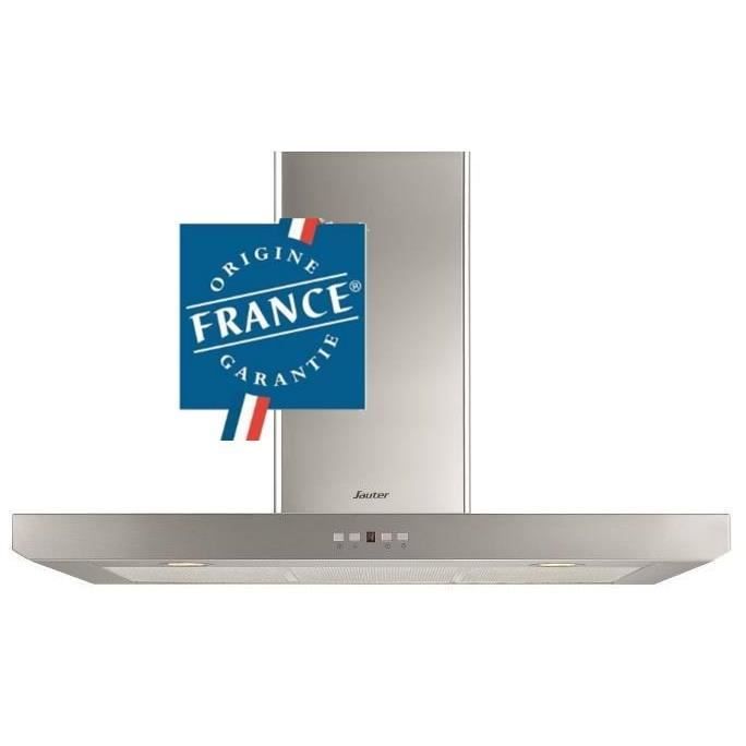 SAUTER SHB4912X Hotte décorative murale - Evacuation et reyclage - 728m3-h - 67dB max - 4 vitesses - L90cm - Inox