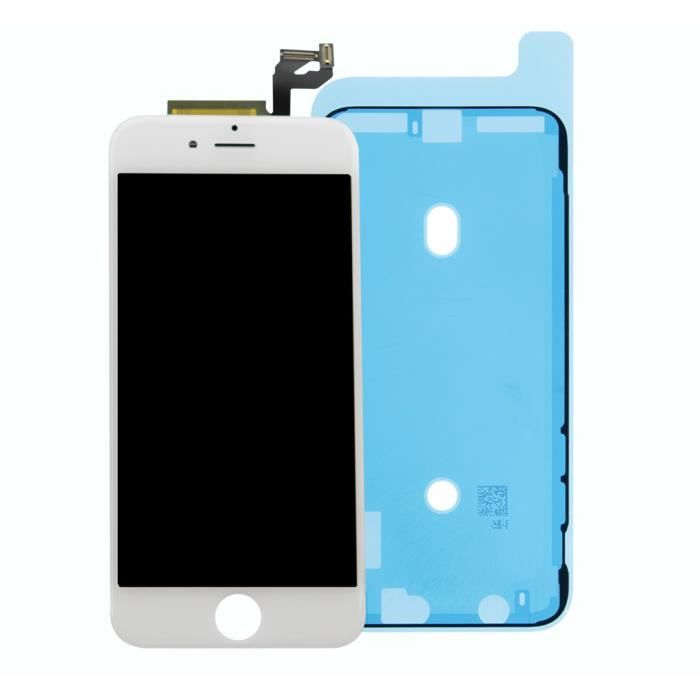 Trop Saint® Kit Ecran iPhone 6S LCD Blanc Retina - Tapis de Repérage Magnétique, Notice, Outils, Joint d'étanchéité et Verre Trempé