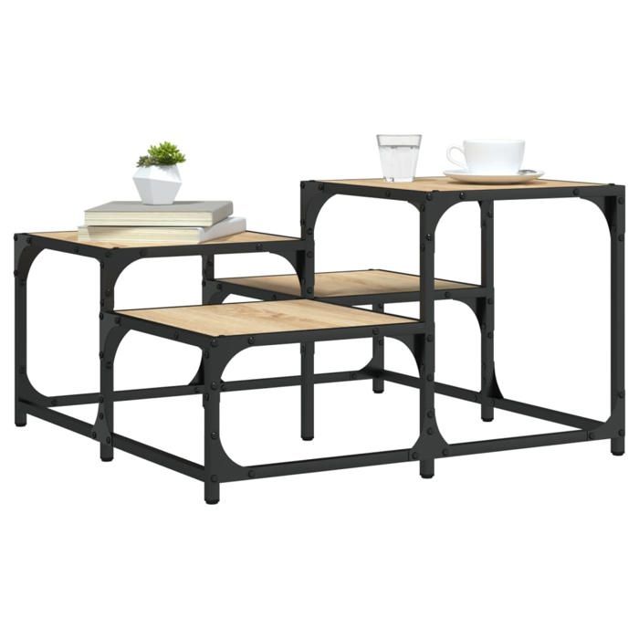 vidaXL Table basse chêne sonoma 68x68x40 cm bois dingénierie 837748