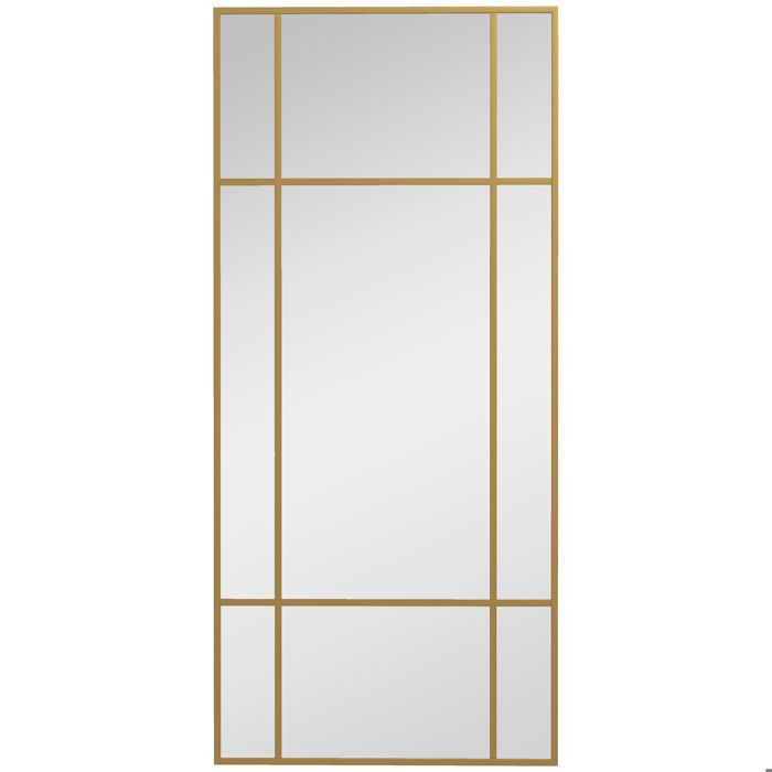 Miroir mural HOMCOM verrière rectangulaire style fenêtre horizontal ou vertical avec 4 crochets en métal doré - 110x50 cm