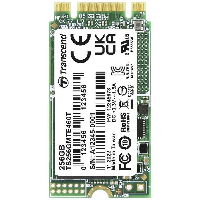 Transcend MTE460T SSD interne NVMe PCIe .2 2242 PCIe NVMe 3.0 x2 industriel TS256GMTE460T
