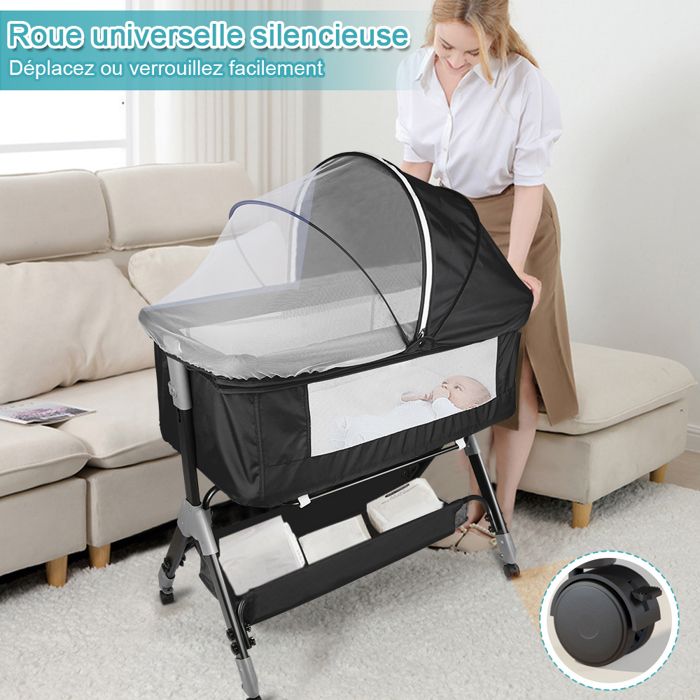 Supfine Lit Cododo, Berceau Bébé 4 en 1, Lit pour Nouveau-né, 0-6 Mois