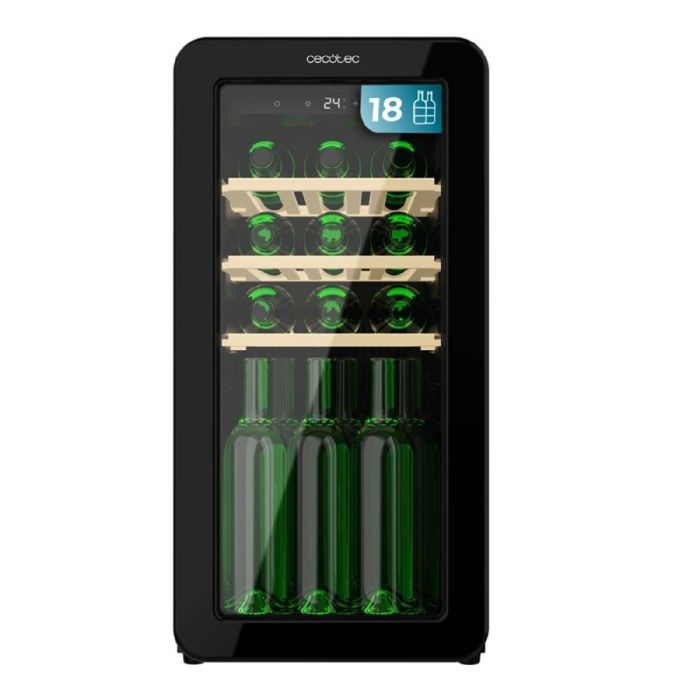 Cave à vin rétro - Bolero - GrandSommelier Origin 18 Hit Black - 18 bouteilles - Noire - Cecotec