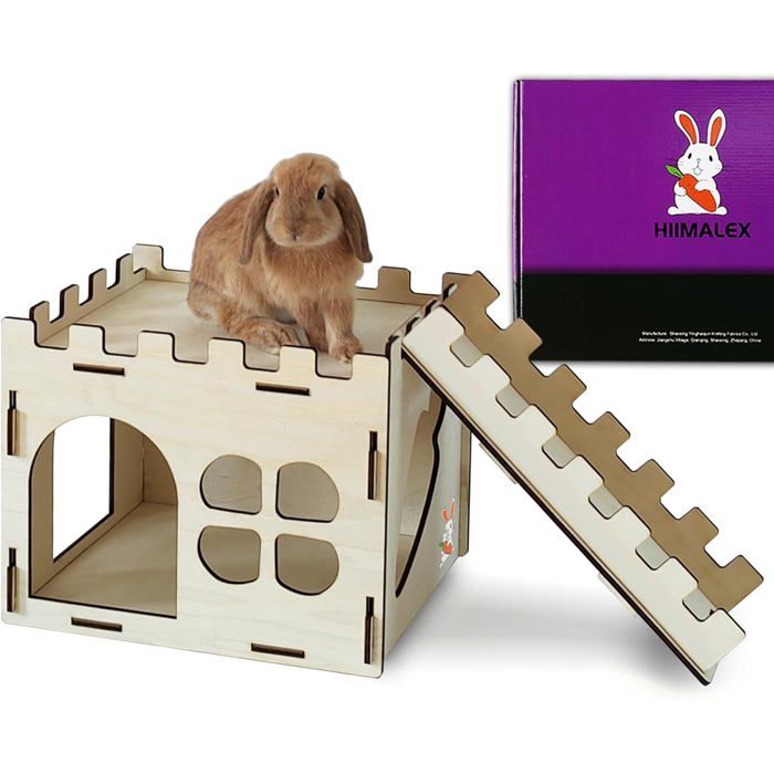 Meilleurs prix pour Bunny Castle Hideout petits habitats pour animaux de compagnie avec escaliers adapté pour hérisson cochon d’Inde