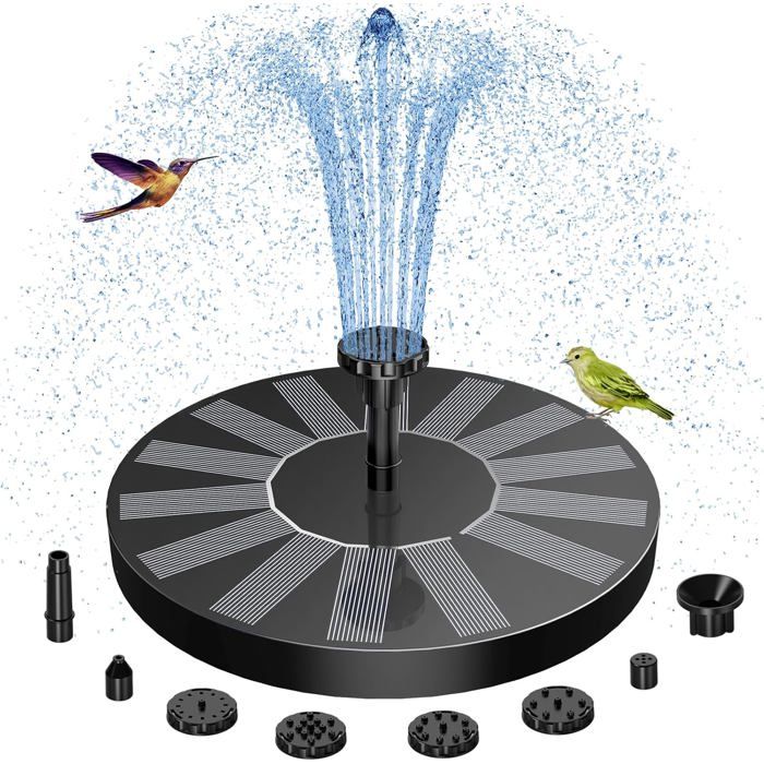 Fontaine Solaire Extérieure De Jardin AISITIN 2,8W - Pompe Solaire Avec Batterie Et Effets De Pulvérisation Pour Bassin Et Étang