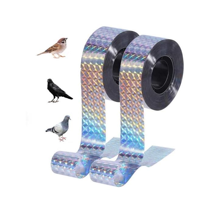 Ruban Réfléchissant Répulsif Anti-Oiseaux - 4 Rouleaux De 2,4cm X 80m - Pour Protéger Jardins Et Vergers Des Pigeons