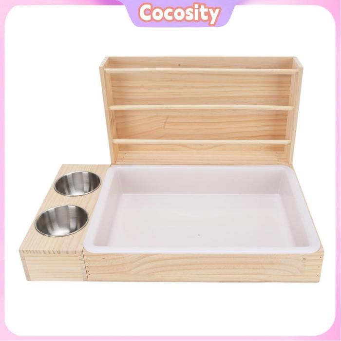 Comparer les prix de Distributeur de Foin 3-en-1 pour Lapins et Cochons dInde - avec Bac à Litière Intégré et 2 Bols