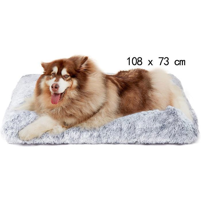 Comparer les prix de Panier Chien Grande TailleCoussin Chien Lavable Lit avec Fond AntidérapantPréserve Les Articulations108 x 73cmGris