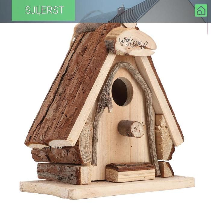Comparer les prix de Maison doiseau en plein air Pine Wood suspendue Type Birdhouse Décoration pour le balcon de terrasse du jardin