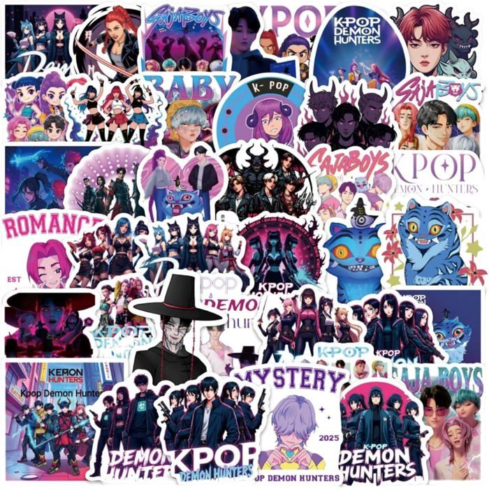 55 Autocollants Kpop Demon Hunters Huntrix – Personnages Rumi, Jinu, Mira, Zoey – Pour Enfants
