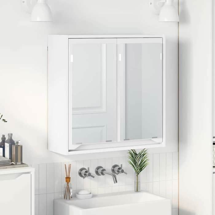 （Promotion Nove）Armoire muraleCabinet maquillage - moderne Armoire Miroir de Salle de Bain Blanc 60 x 20 x 60 cm EU02_1567626