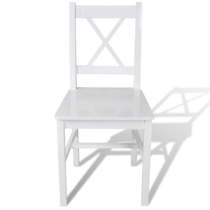 “Winter SaleTOP Chaise de cuisine Blanc - Chaises à manger lot de 6 blanc pinède PRO60048