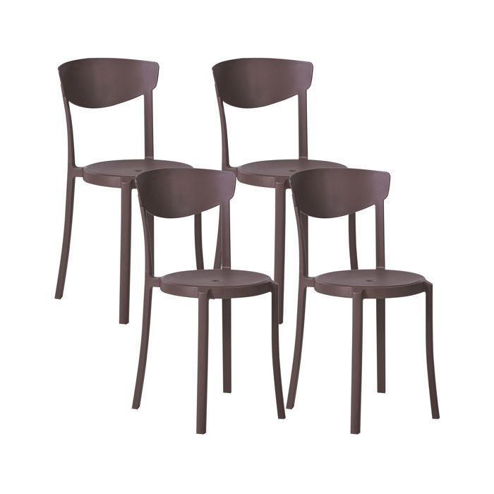 Lot de 4 chaises de jardin VIESTE Marron Lot de 4 chaises de jardin VIESTE Marron