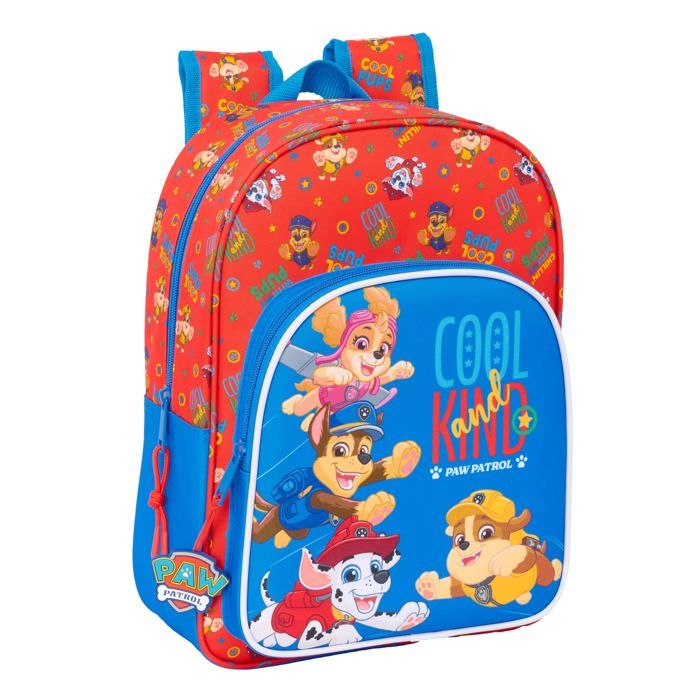 Sac à dos scolaire enfant - safta - 26x11x34 cm - Rouge - Bleu - M - Polyester - Poche porte-bouteille