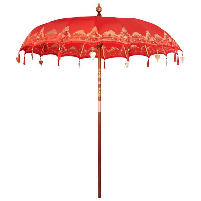 vidaXL Parasol Autre x 250 cm Coton et bois massif - vue 5