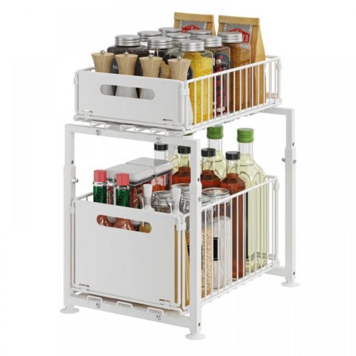 Organisateur d'évier, organisateur d'armoire inférieure, 2 niveaux