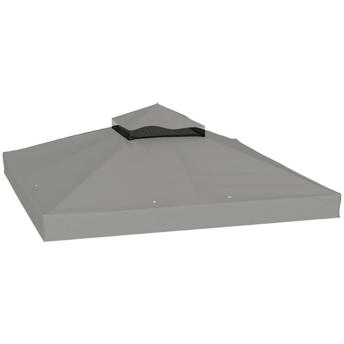 Toile pour tonnelle - Outsunny - 3 x 3 m - 2 niveaux - protection UPF30+ - trous de drainage - gris