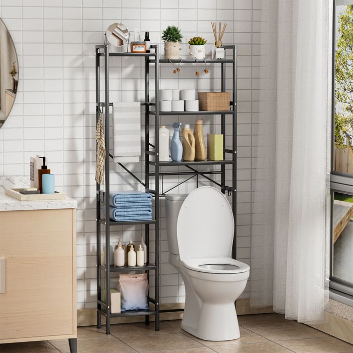 Etagère de salle de bain meuble de rangement au-dessus des toilettes wc ou lave-linge avec 3 tablettes