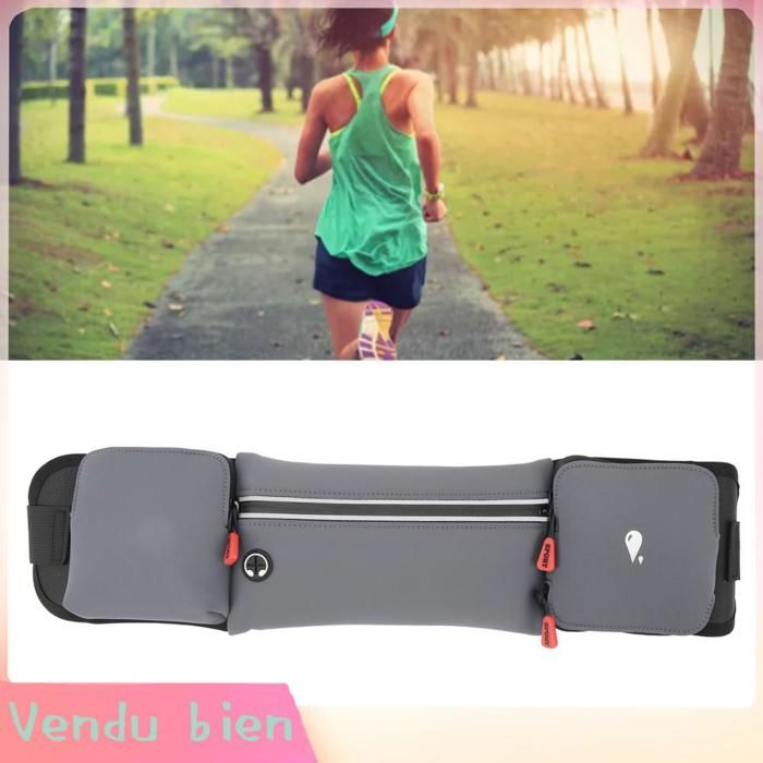 HURRISE Sac banane de course Sac de taille en cours dexécution sac dhydratation porte-bouteille deau sport sportive Ciel Gris