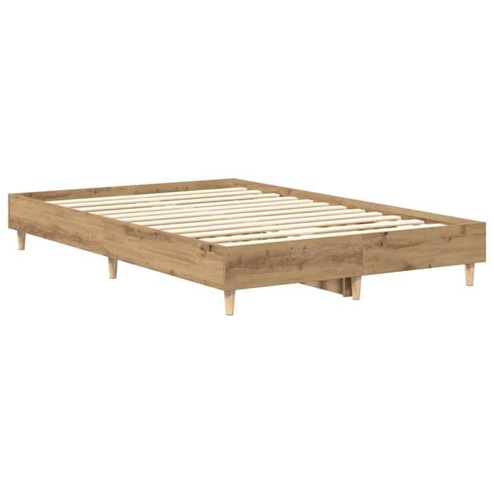 2026 dété@Cadre de lit Double - extra confortable - Sommiers à lattes - sans matelas chêne artisanal 140x190cm6161