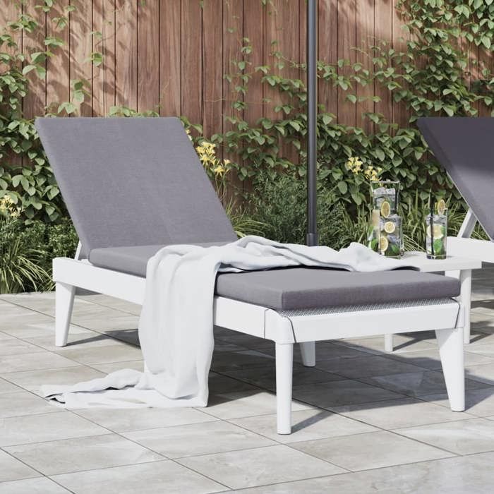 (Blanc)Fauteuil long de soleil - Chaise longue blanc 186x60x29 cm PP - Chaise dextérieur dts555550