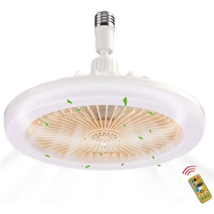 Ventilateur de plafond avec lumière ventilateur de plafond ventilateur de plafond 2 en 1 E27 avec télécommande lumineuse ventil