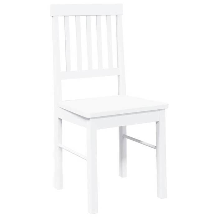 Chaises cuisine(2 pcs) - Blanc - Chaises à manger - 2 personnes - blanc bois massif caoutchouc 42.5x44.5x90 cm F2799
