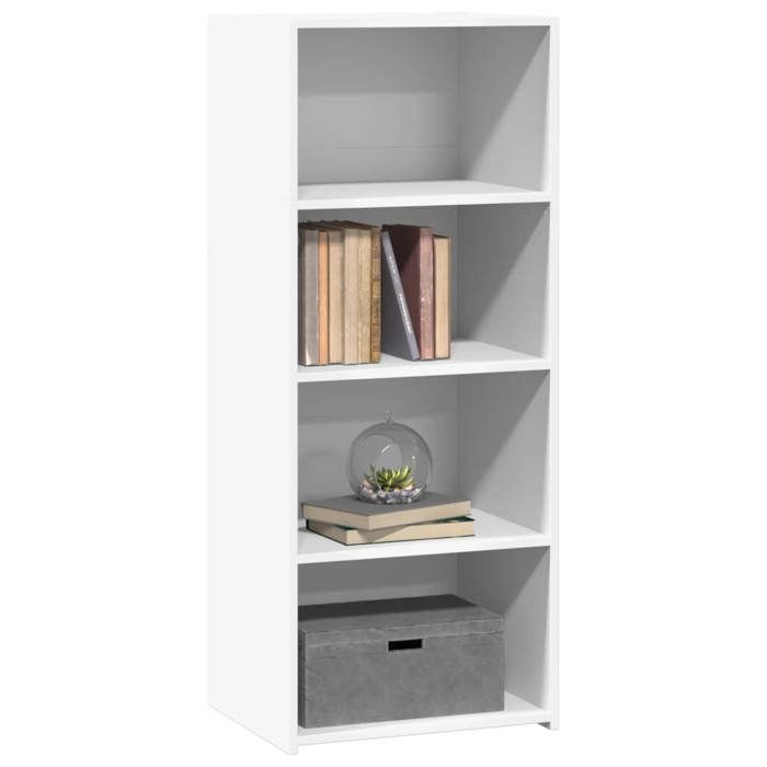 (15499)Meuble rangement - Buffet haut - contemporain - blanc 50x41x124 cm bois dingénierie poid:24.9 kg