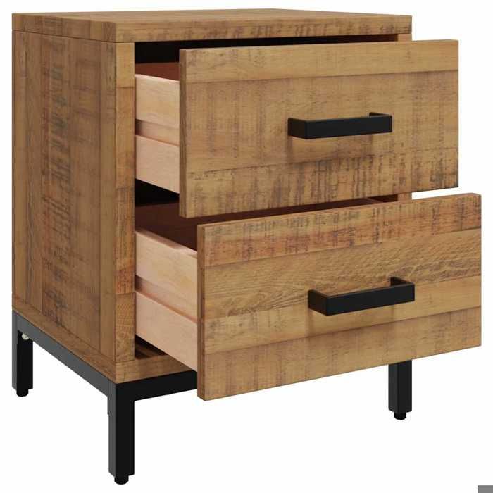 Armoire de lit - Cabinet chambre industrielle Brun - Tables de chevet 2 pcs - 36x30x45cm Bois de pin massif 16 Kg 811855 4318213
