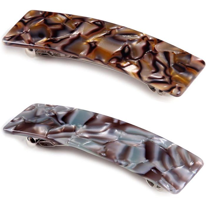 Lot de 2 barrettes à cheveux pour femme - Grande pince à cheveux automatique - Pour cheveux épais et fins - COLOR F - COLOR F