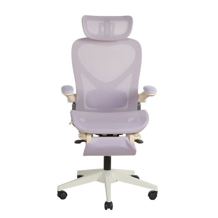 MEULVA Fauteuil de bureau ergonomique pliable en maille violette avec appuie-tête 3D et soutien lombaire