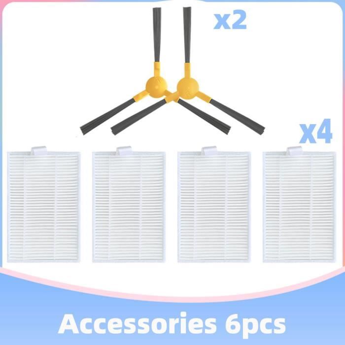 Kit De 20 Pièces De Rechange Compatibles ECOVACS DEEBOT X5 Omni Et X5 Pro Omni : 1 Brosse Rouleau, 6 Brosses Latérales, 4 Sacs à Poussière, 3 Filtres HEPA, 6 Tampons De Nettoyage