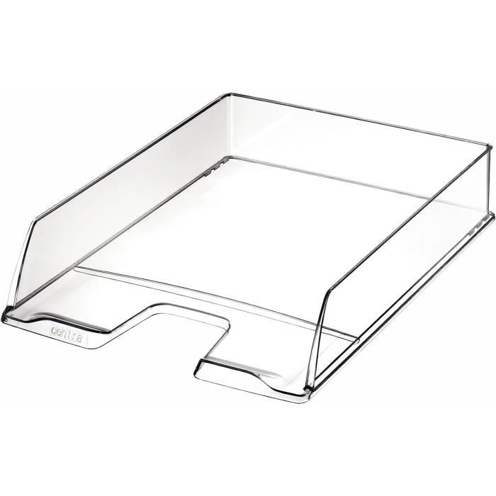 Corbeille à Courrier WAVE En Plastique Cristal - Format A4/C4, Design élégant, Fabriqué En Allemagne