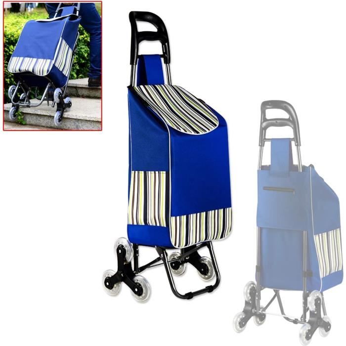 Chariot De Courses Pliable - Noir - Plastique - 38x40x42 Cm - Neuf
