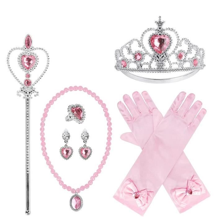 Rose - Ensemble collier et boucles d'oreilles baguette magique, Couronne  rose vif, Costume de princesse - Cdiscount Jeux - Jouets