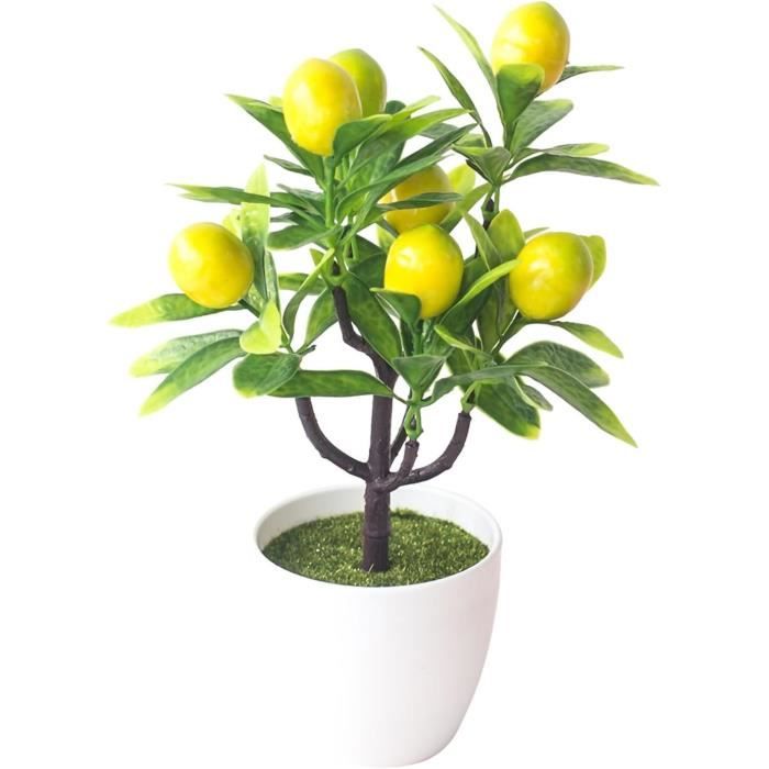 Leaf Design UK Arbre Artificiel Forsythia Jaune Réaliste 60 Cm - Tronc En Bois