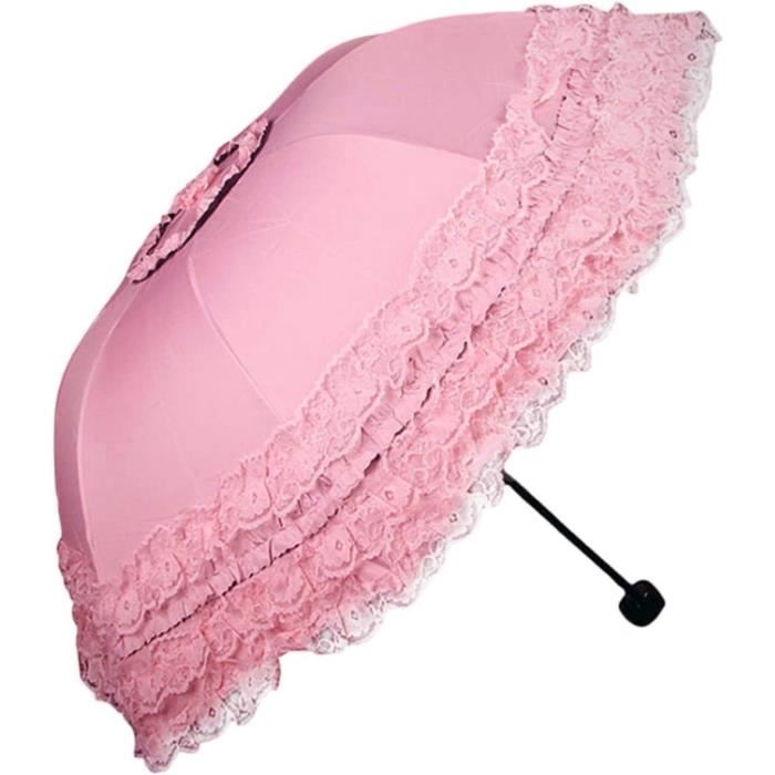 Parapluie Parasol Pliant En Dentelle Florale - Imperméable & Anti-UV - Taille Unique - Style Rétro