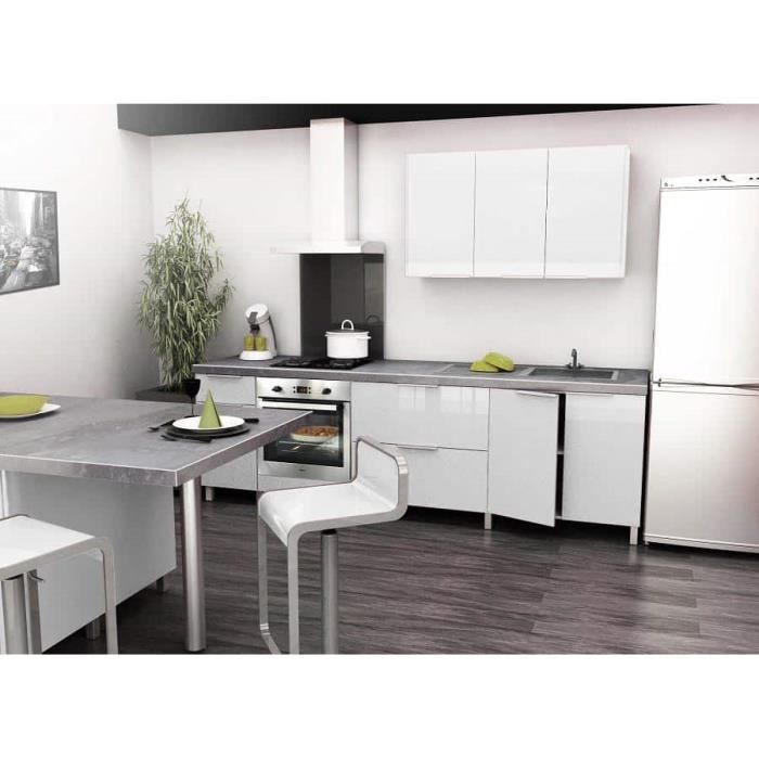 Cuisine Type 2M60 - 260cm - Blanc - Cuisine complète