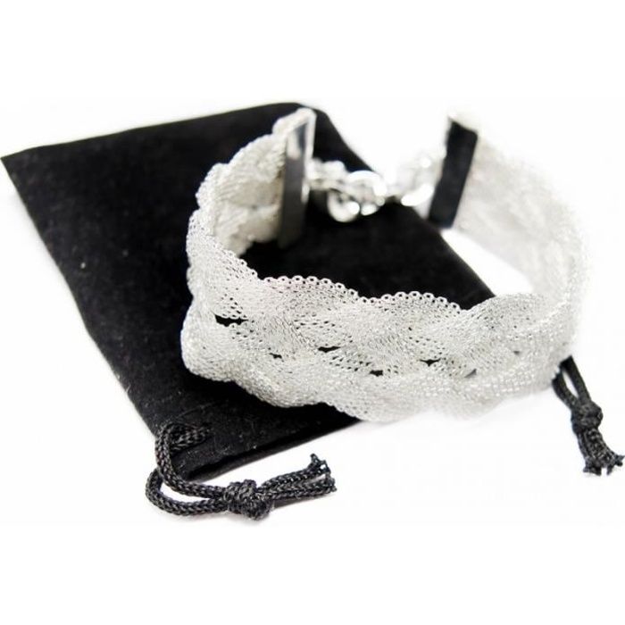 Bracelet tressé argent femme