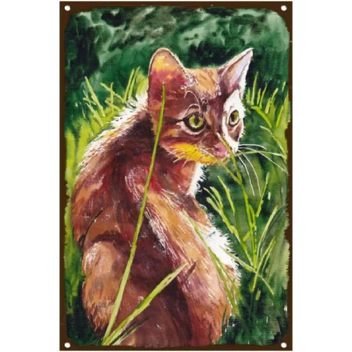 Décoration en Métal Chats 10 - Noir - 50x1,5x59 cm - EPIKASA