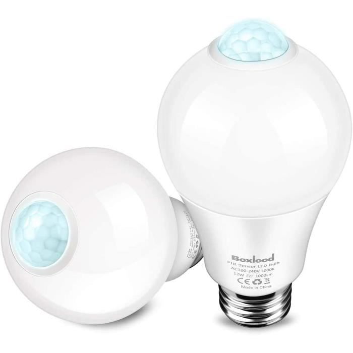 Ampoule Détecteur de Mouvement, Ampoule LED E27 12W Blanc Chaud 3000K