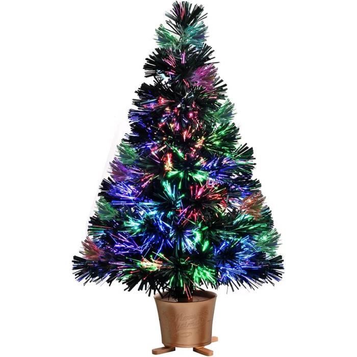 Sapin de Noël prééclairé, sapins de Noël en Fibre Optique Artificielle