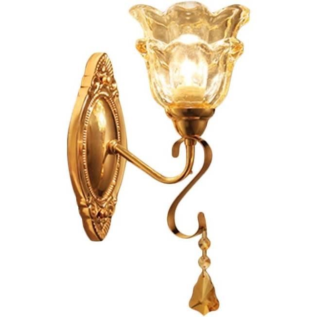 Applique murale vintage industrielle, abatjour simple en cristal, applique murale rétro en